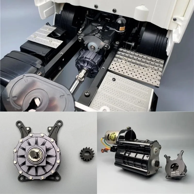 1/14 RC Model Truck Gearbox Reducer Torque Enhancer Uniwersalna część do ciągnika siodłowego Tamiya 1/14 RC Wywrotka gąsienicowa TRX4 SCX10 — 2