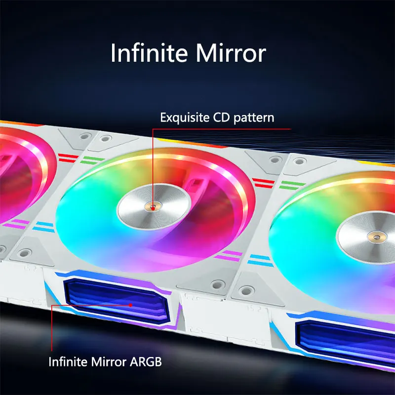 UPSIREN D30 120X120X30mm Computer case cooling fan Suitable for air cooling/water cooling radiator/5V 3PIN ARGB/4PIN PWM - view 4