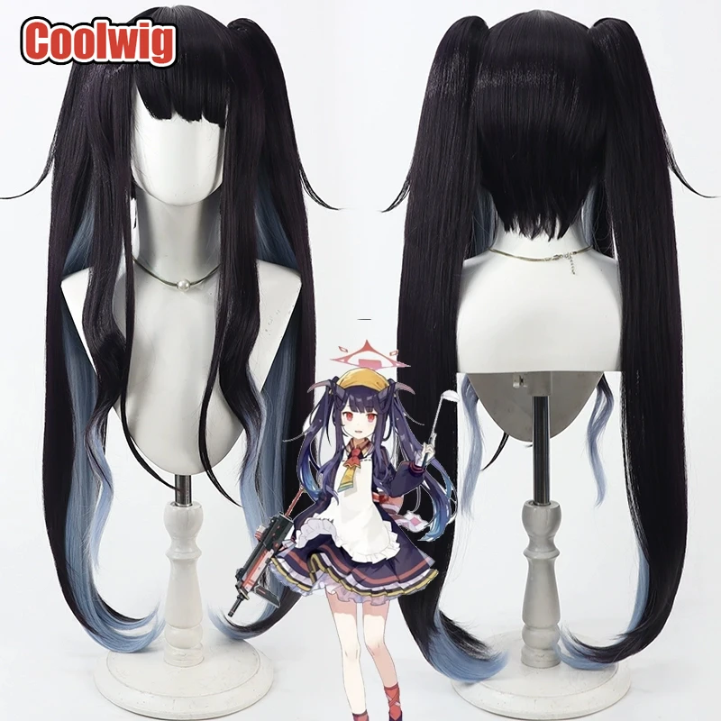 

Coolwig Synthetic Hair Aikiyo Fuuka Cosplay Wigs Blue Archive Aikiyo Fuuka 100cm Purple Mixed Blue Ponytail Wig Heat Resistant