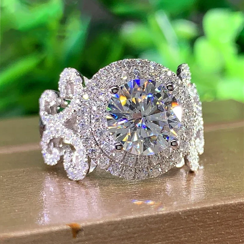 Huitan Aesthetic Design Damen-Eheringe mit brillantem Zirkonia-Stein, anmutiger Antrag, Verlobungsringe, Modeschmuck