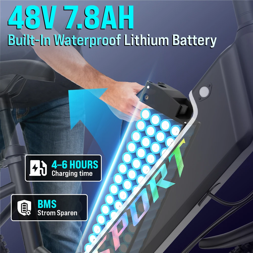 DEEPOWER 750 واط موتور دراجة كهربائية 48 فولت 7.8Ah بطارية الكبار Ebike LED عرض مدينة ركاب دراجة كهربائية للرجال النساء Ebike #3