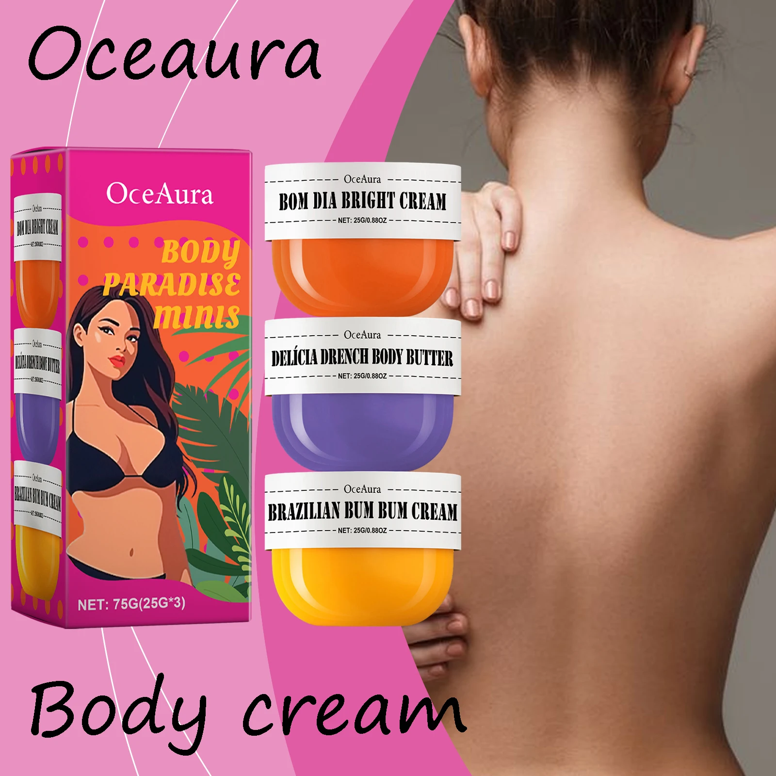 Oceaura Moisturizing Body Cream Set Reduce Dryness Improve Roughness Smoothing Strengthening Skin Barrier Body Nourishing Cream