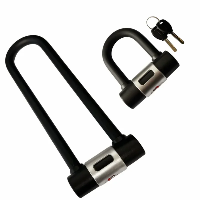 AliExpress NONE Falante Anti-theft Bike U Lock 2 Brass keys With Heavy Duty U Lock Motorcycle Front fork lock Bicycle  Lock waterproof 3 Size
