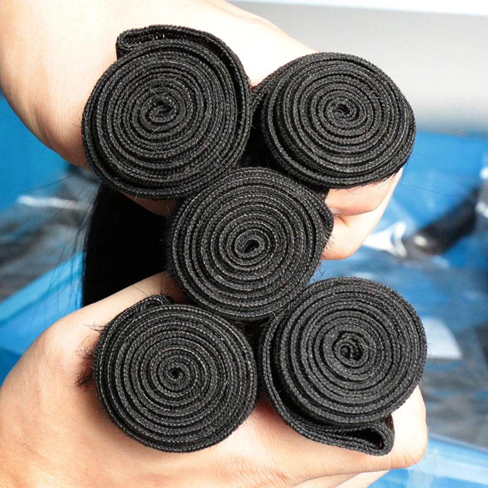 حزم مستقيمة نسج على شكل شعر إنسان حزمة مزدوجة تعادل البرازيلي تمديدات شعر ريمي 30 32 بوصة حزم الشعر الخام 100% الشعر البشري