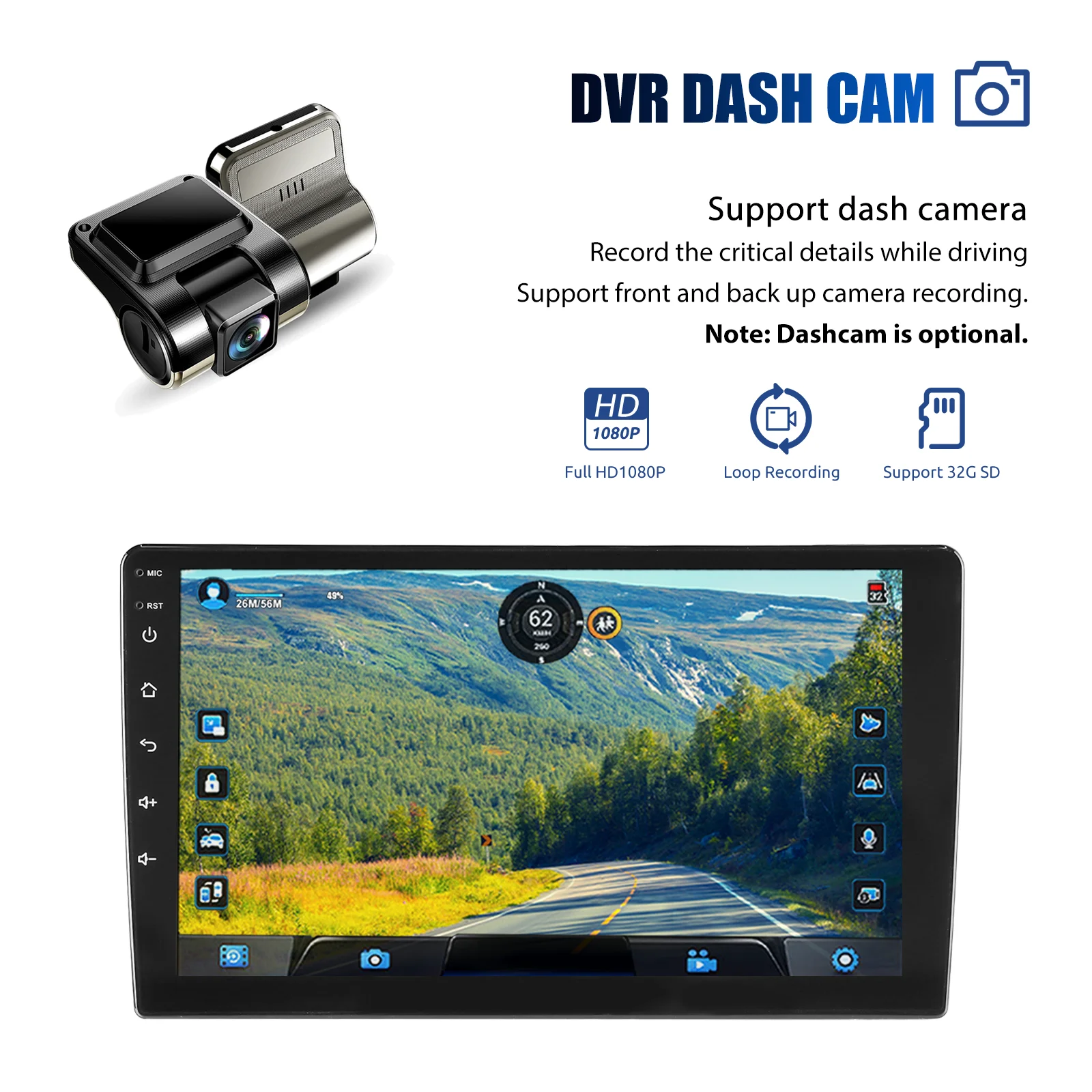 Autoradio ESSGOO Android 15 10 Zoll 4+64G/6+128G für Jeep Compass 2017-2020 Drahtloses CarPlay Android Auto GPS Navigation Bluetooth WiFi RDS Lenkradsteuerung Mirror Link Touchscreen – Detail 15