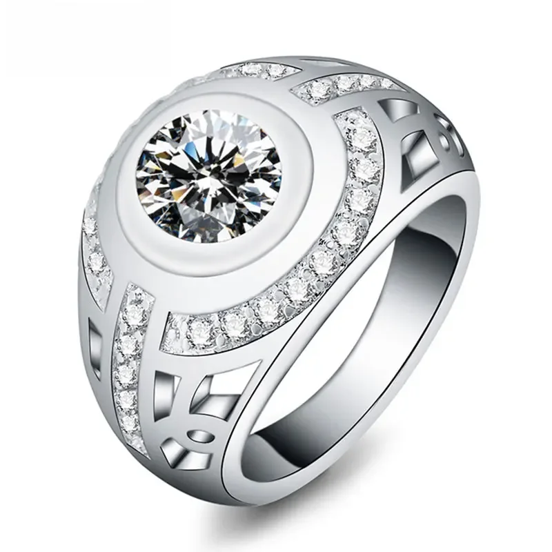 DOTEFFIL 925 Sterling Silver Crystal AAA Zircon Klasyczny pierścionek dla kobiet Moda Ślub Zaręczyny Impreza Prezent Urok Biżuteria — zdjęcie 2