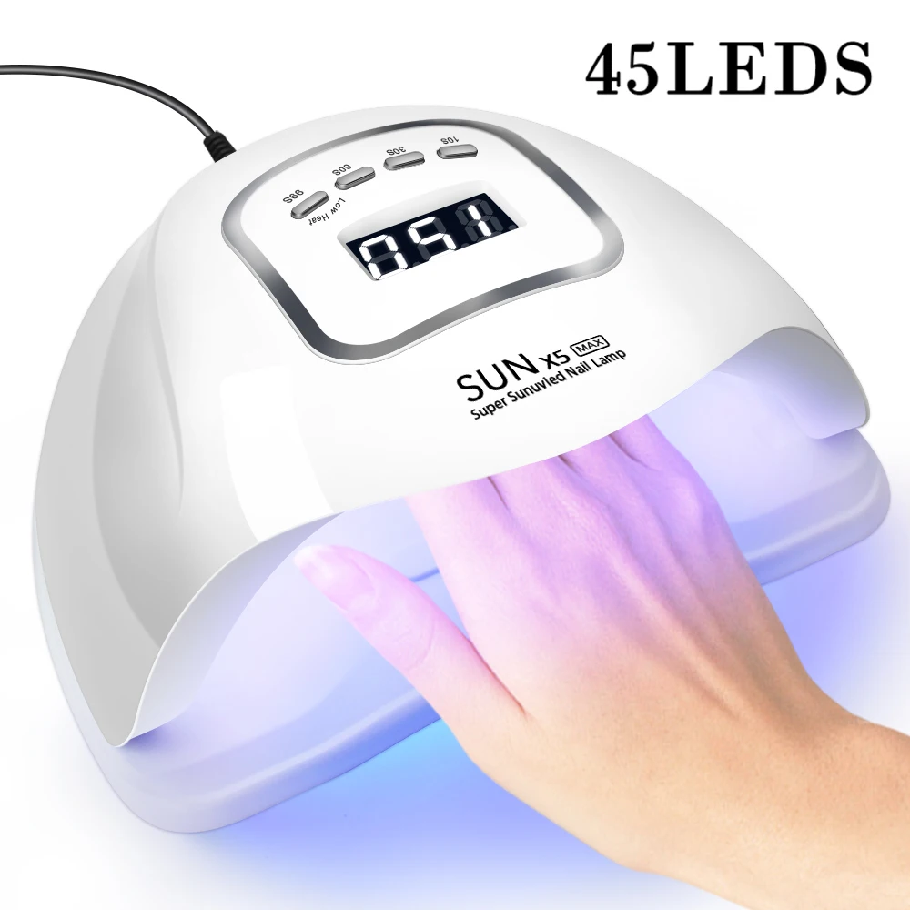 UV LED Nail Lamp for Gel Nails Fast Curing Dryer with 45 LEDS 4 Timers Professional UV Light for Home Salon Manicure Nail Art