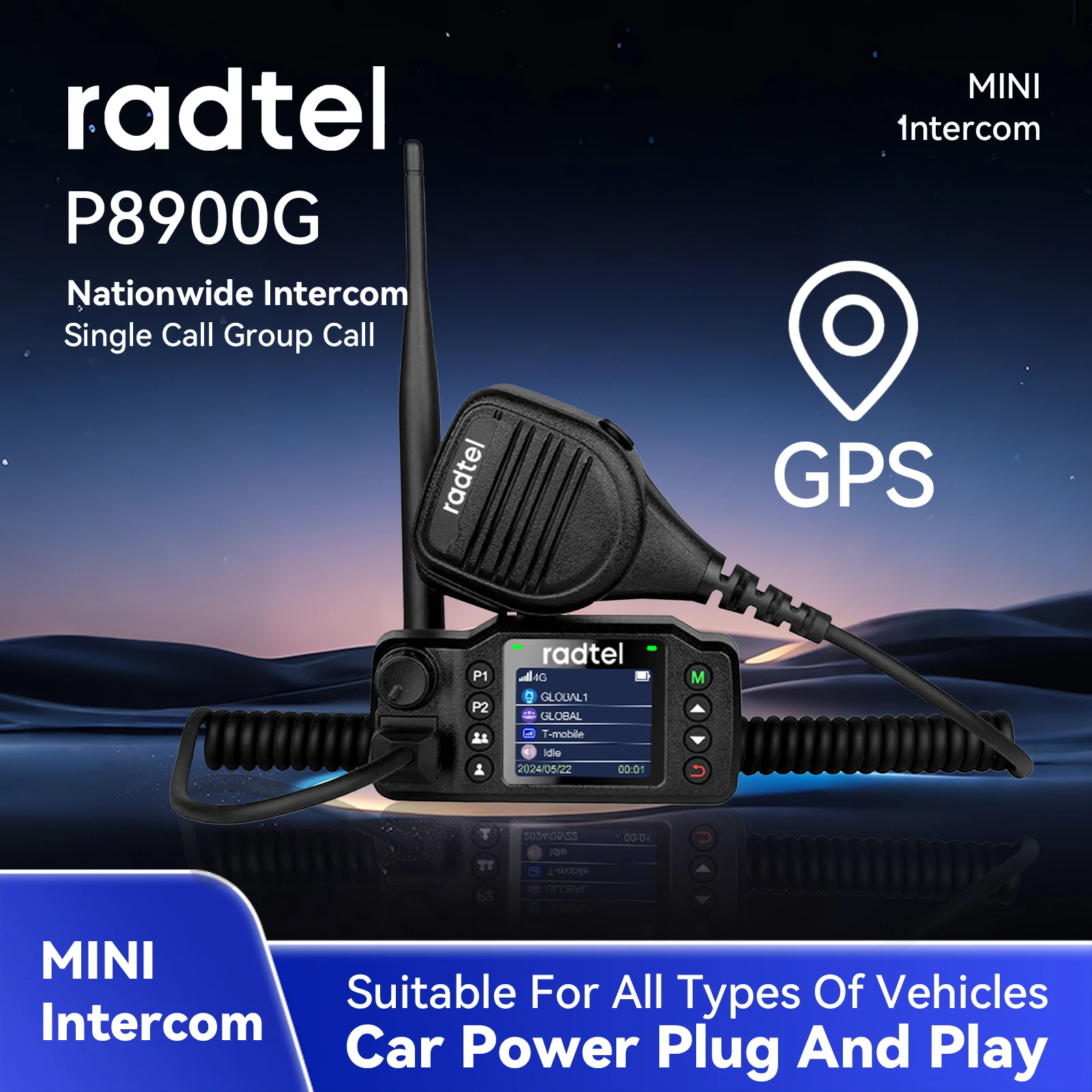 أجهزة راديو السيارة Radtel P8900G POC نطاق غير محدود 5000 ميل لمسافات طويلة نظام تحديد المواقع اتصال داخلي صغير راديو محمول عالمي 4G مع بطاقة SIM #1