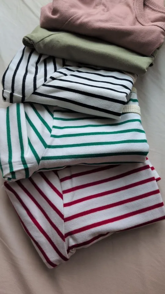 Infant Newborn Girls Boys Autumn Full Sleeve Striped Top Tees Kids Baby Casual Bottoming Shirts Toddler T-shirts Cotton Clothing photo review