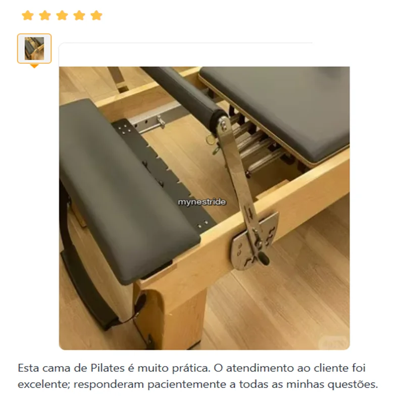 Image of Tragbares, klappbares Pilates-Reformer-Bett aus Holz, multifunktionales Core-Trainingsgerät für europäisches Indoor-Fitness- und Heim-Pilates-Training – Komplettset für Kraft, Flexibilität und