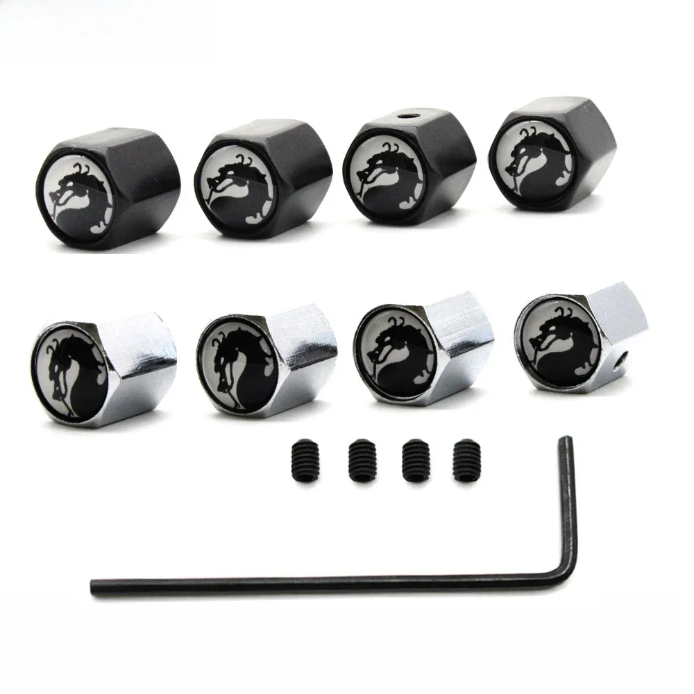 DSYCAR 5Pcs/Set Car Styling Zinc Alloy Anti-theft Dragon Logo Car Tire Valve Caps Wheel Tires Tire Stem Air Cap Airtight Covers — zdjęcie 2