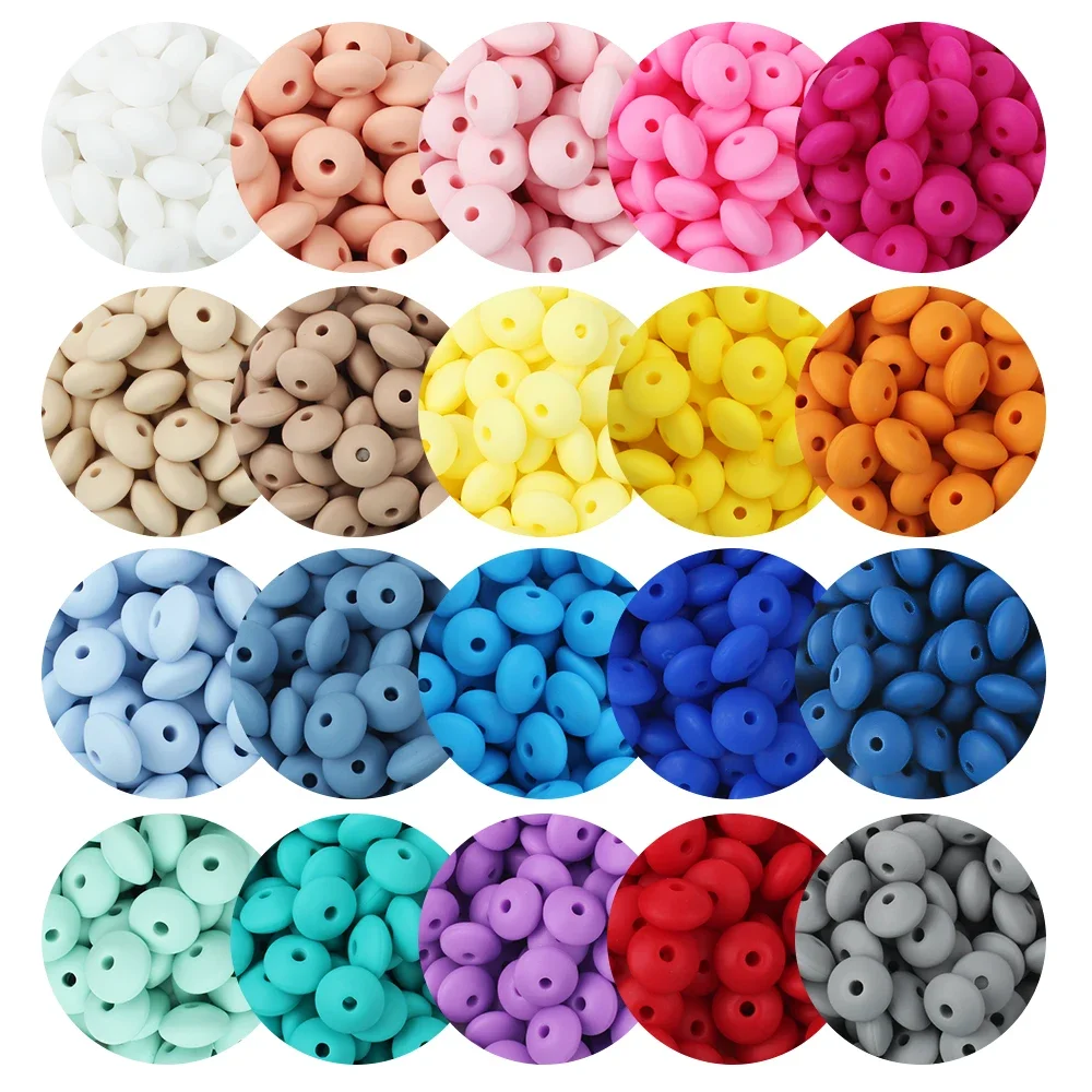 20/50/100 pçs contas de silicone lentilha ábaco focal grânulo solto espaçamento contas para fazer