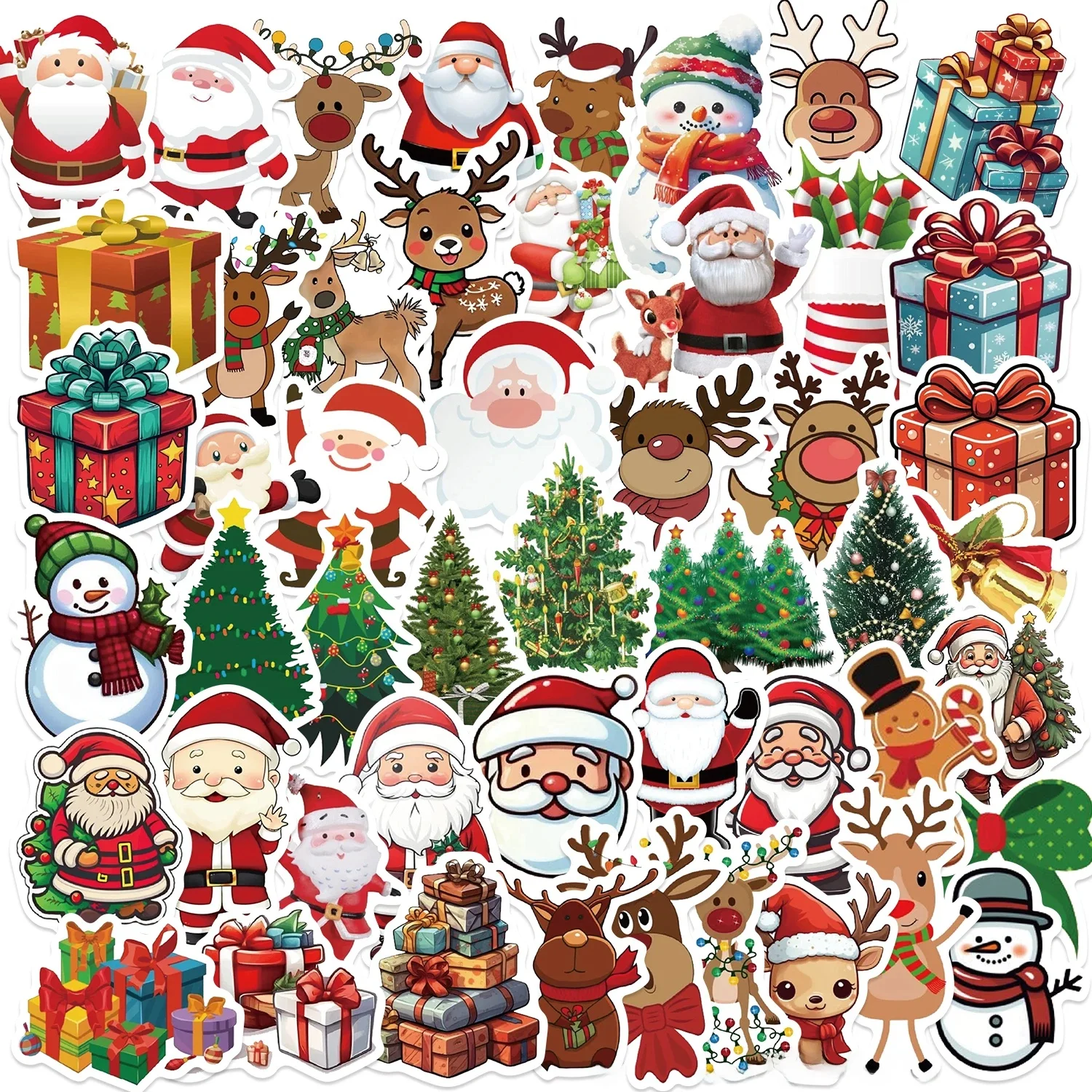 50 SZTUK Kawaii Cartoon Christmas Art Estetyczne naklejki dla dzieci Zabawka Pamiętnik Laptop Scrapbook Dekoracja Naklejka Graffiti — 2