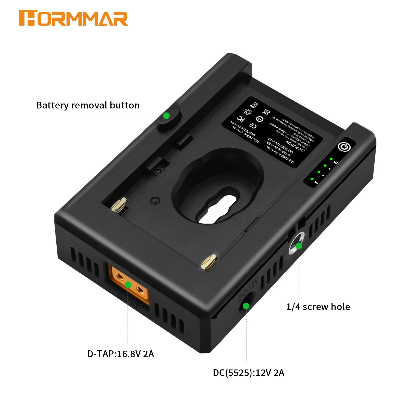 NP-F Batterieladegerät Batterieadapterplatte Kaltplattenadapter 1/4 Zoll für NP-F550 F750 F970 für BMPCC 4K 6K DSLR ILDC – Detail 5