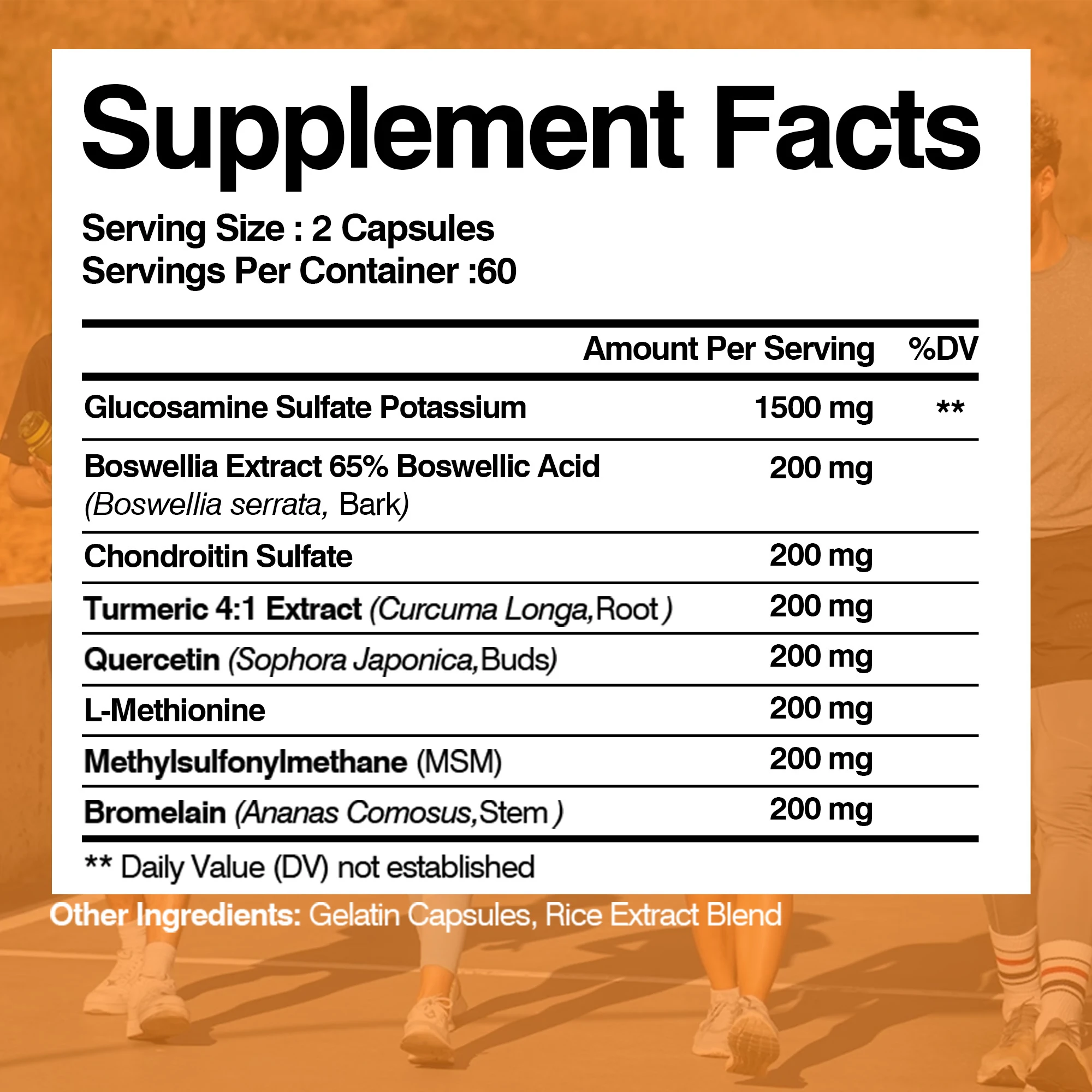 Glucosamine Chondroitin Turmeric & MSM Capsules - Promotes Joint Comfort, Flexibility, and Cartilage Health - 120 Capsules