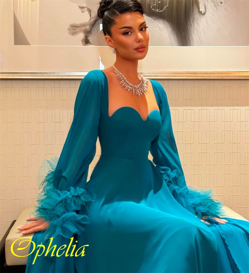 

Customized Luxury Sweetheart Long Sleeves Evening Dress Graceful Watteau Train Prom Dresses Fashion Special Occasion Gowns