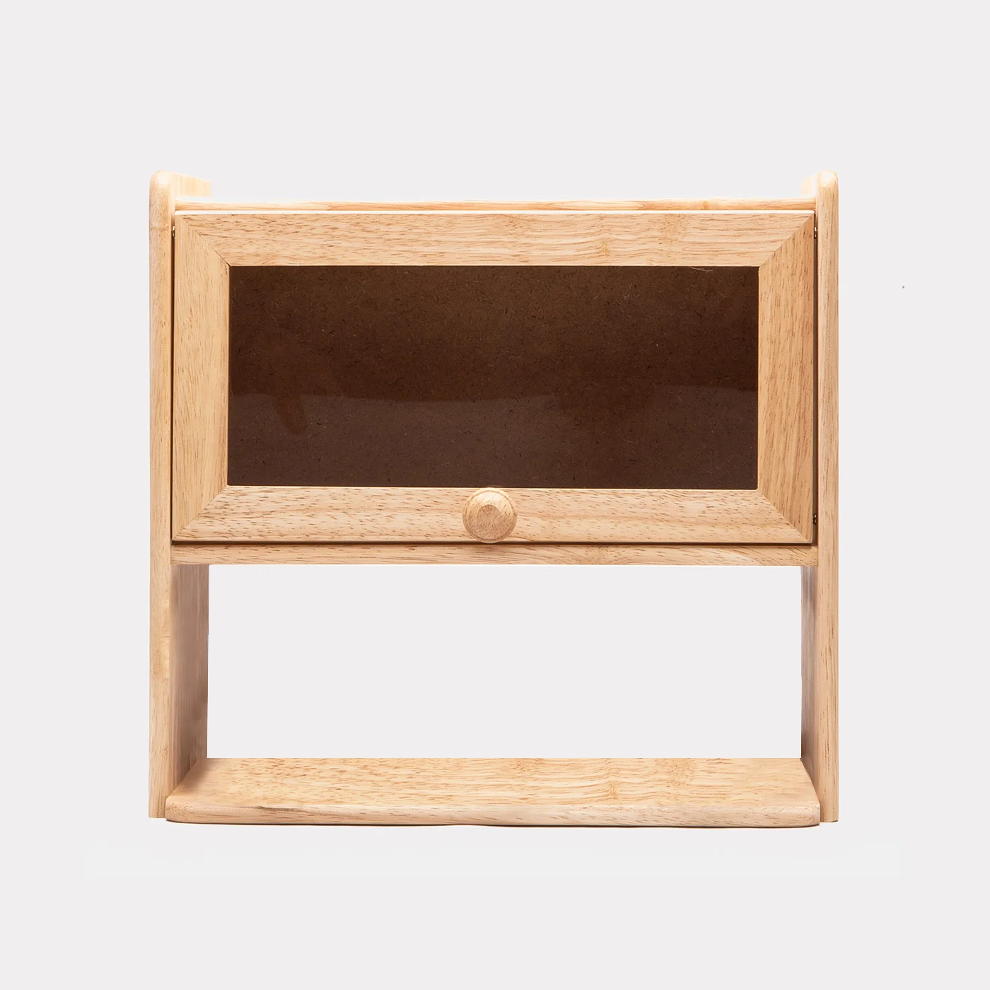 Acacia home natural wood shelf 2 steps