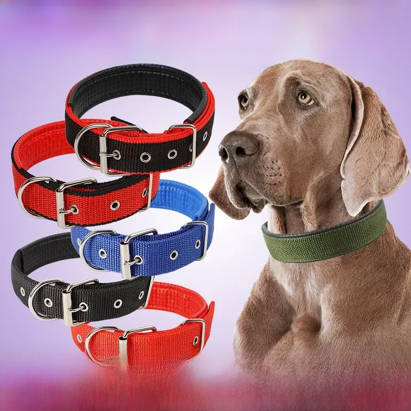 Obroża dla psa Miękka bawełniana regulowana obroża dla psa Akcesoria dla kotów Małe duże obroże dla psów Golden Retriever Dulldog Rozmiar S-XL — zdjęcie 2