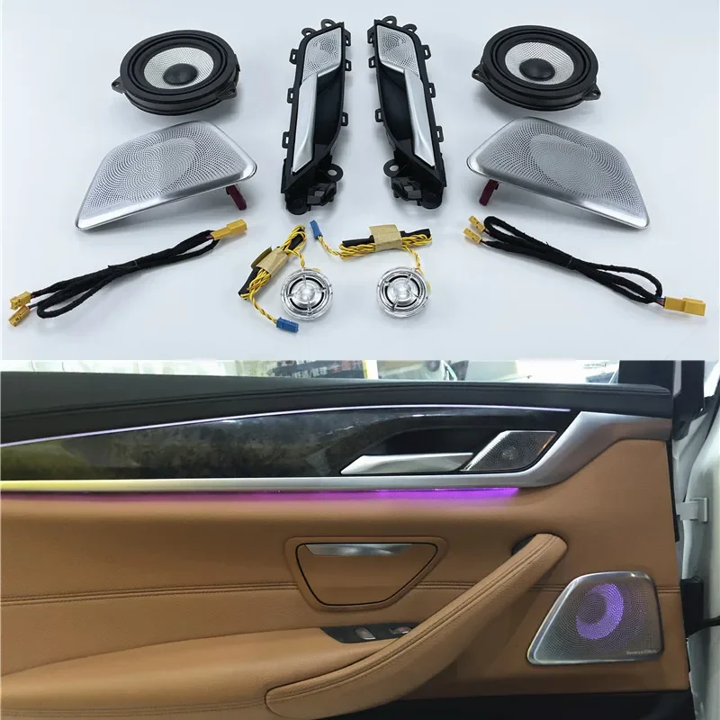 Car Luminous Speaker For BMW G30 G38 5 Series High Quality Night Vision Treble Tweeter Audio Trumpet  Horn 64 Colors LED Light