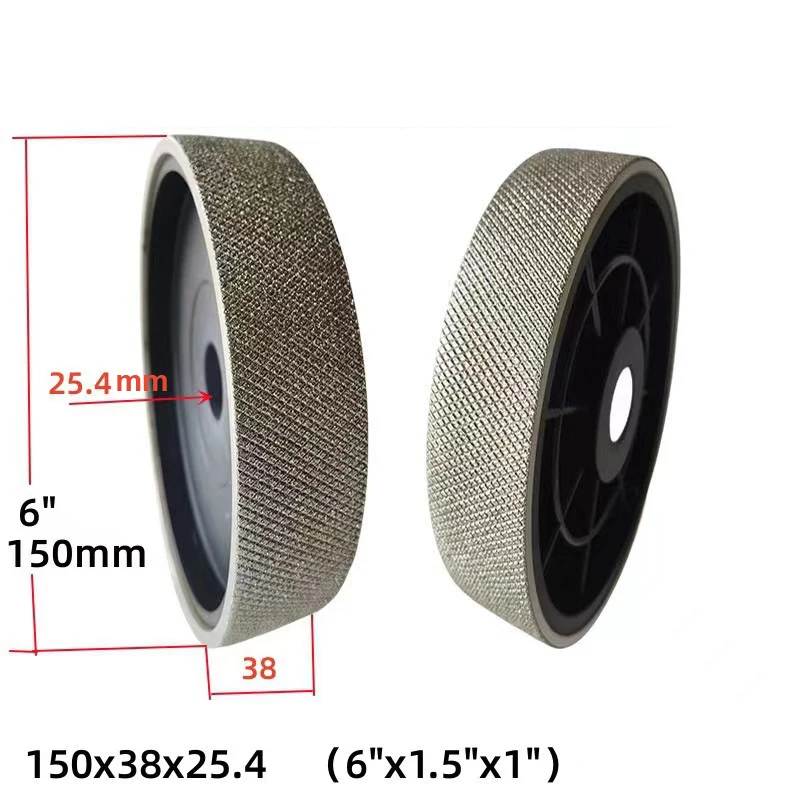 Rebolo de Diamante Gravado Sulcado Recartilhado Afiado Roda de Polimento Resistente ao Desgaste x 1.5 x 150x38x25.4 mm Furos