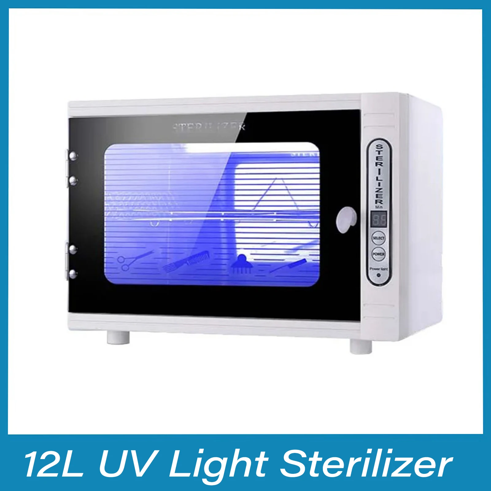 Sterilizzatore a luce UV 12L scatola per la pulizia delle unghie armadietto per la disinfezione del