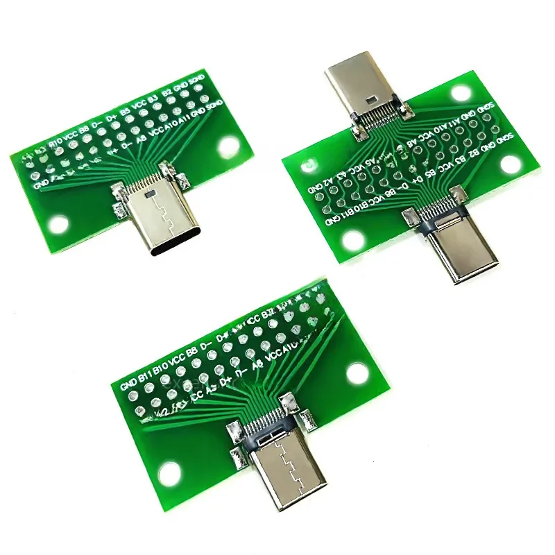USB3.1 Typ-C Męski żeński Test PCB Adapter płytki drukowanej Typ C 24P Złącze 2,54 mm do linii danych Dwustronne wstawianie Transfer — zdjęcie 2