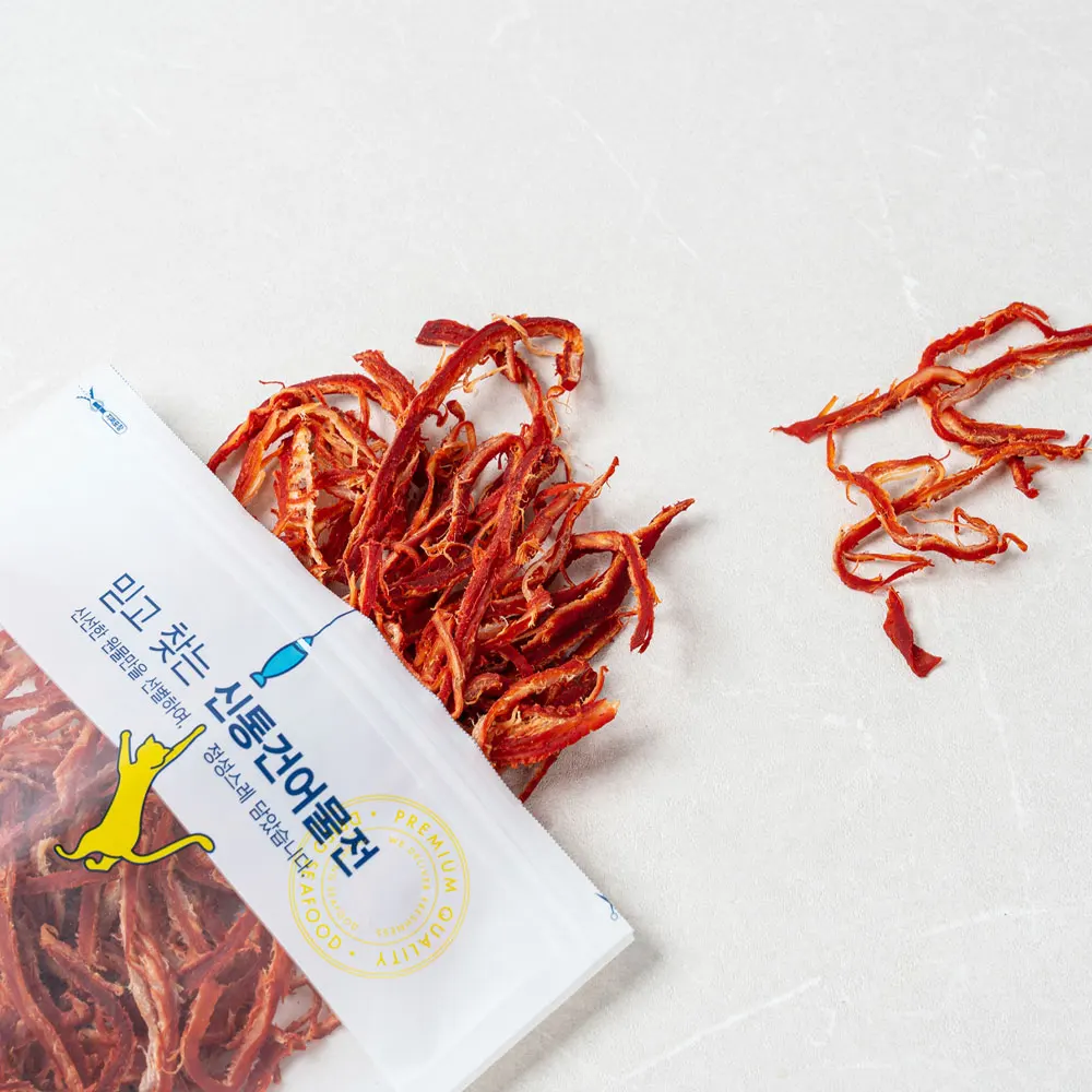 [신통씨푸드] 매콤 오징어육포채 600g