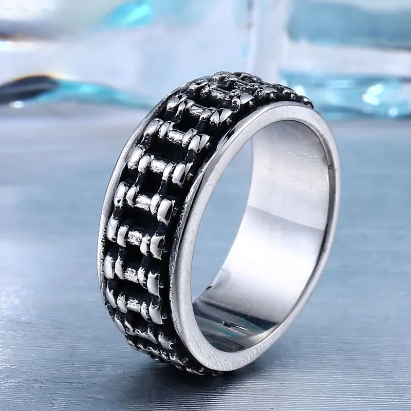 AliExpress BEIER Biker Bicycle Chain Stainless Steel New Designed Man's Motorcycle Ring For Man BR8-301