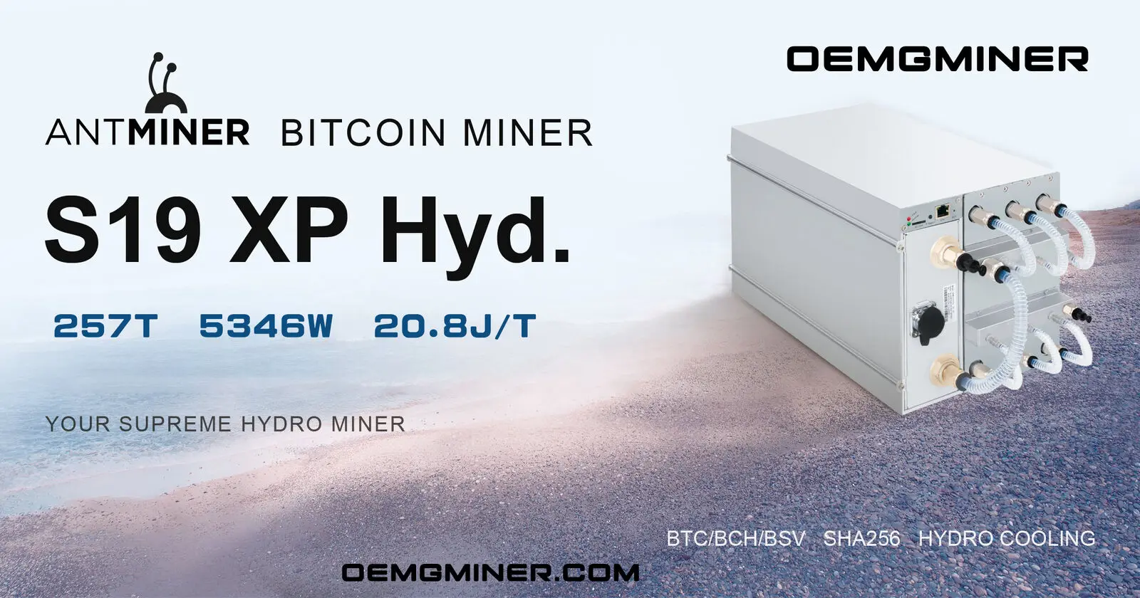 Bitmain Antminer S19 XP+ Hyd 279T 5301W Bitcoin Miner Hydro Cooling