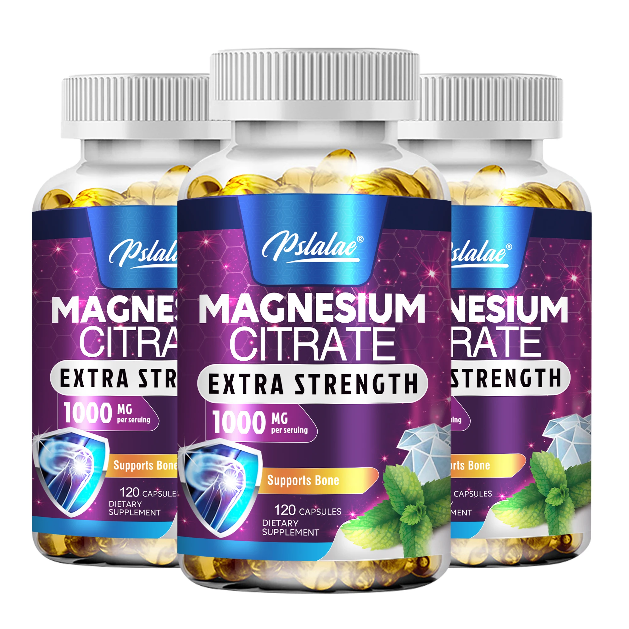 Magnesium Citrate - Muscle, Nerve and Energy Support, Improved Heart Health - 120 Capsules