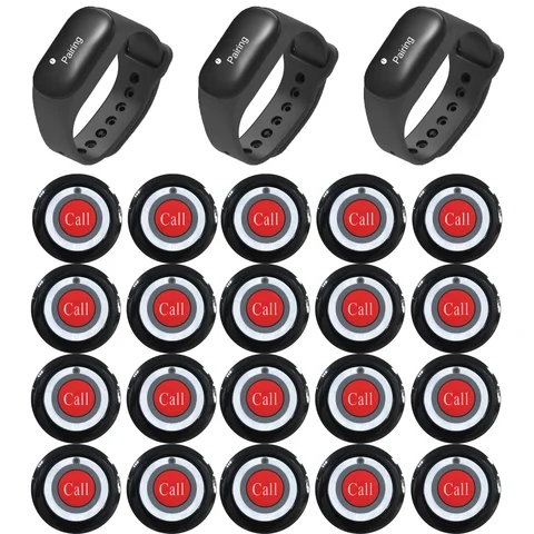 JIANTAO Watch Receiver 2/3 Watch+10/15/20 Call Button Wireless Waiter Calling System Restaurant Pager Buzzer For Cafe Bar Clinic