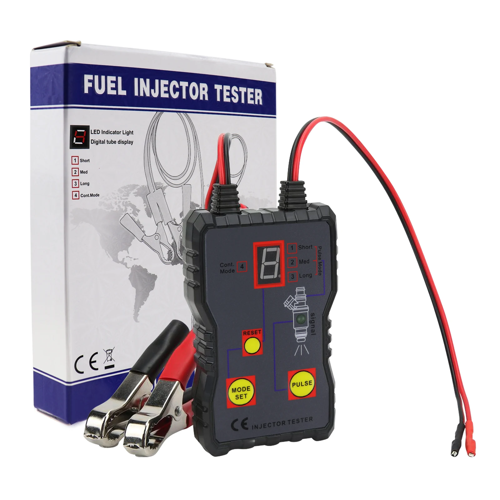 Digital Diagnosis Fuel Injector Automotive Tester Gasoline Tester For Identifying Stuck, Leaking & Burnt-out With 4 Pulse Modes