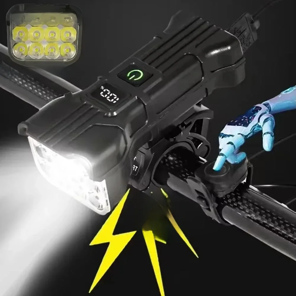 AliExpress ESMARTER 12 LED Bike Light with Horn Rechargeable Bicycle Front Light MTB Bicycle Head Lights Cycling Bike Safety Lamp for Night Riding