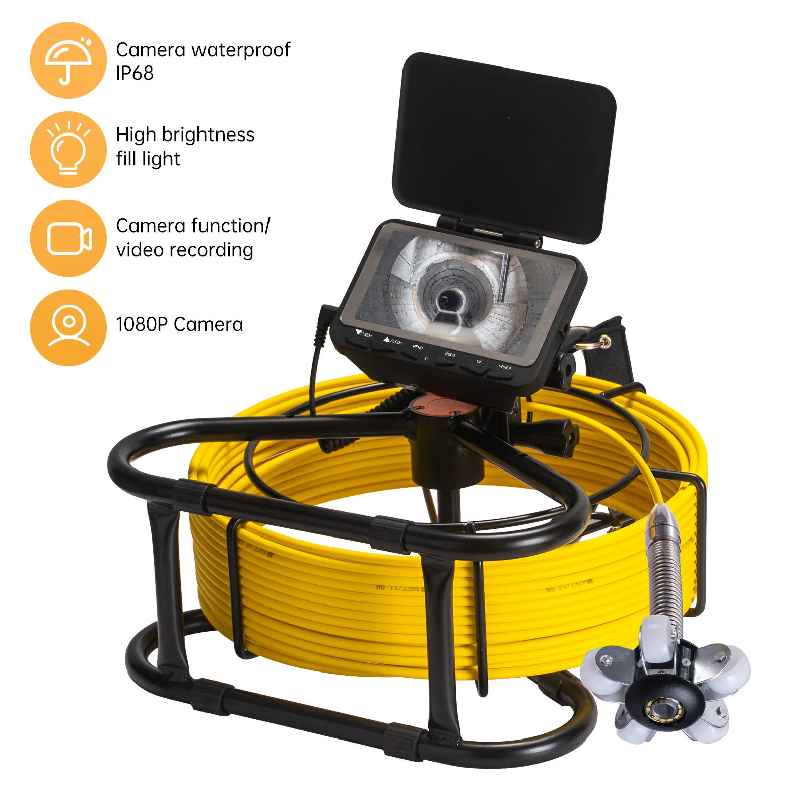 

SYANSPAN 4.3inch Pipe Inspection Camera with DVR 16GB TF Card,Sewer Drain Industrial Endoscope for Home Inspection 10/20/30/50M