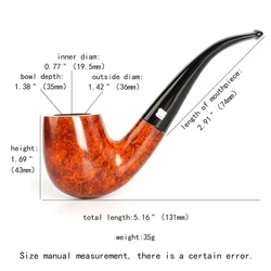 SherlocksHolmes pipe briar wood tobacco pipe handmade curved handle pipe for father's day gift for men 9mm filter portable pipe