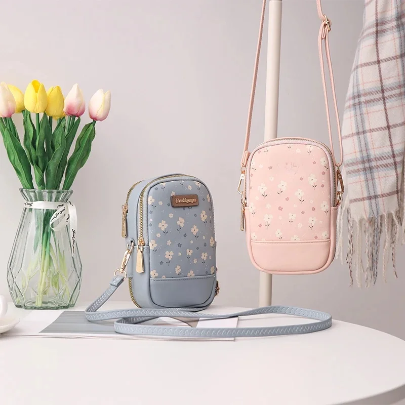 2024 Nowa torba crossbody Koreańska skóra PU z nadrukiem pionowa mała kwadratowa torba na zamek błyskawiczny wielofunkcyjna słodka dama uliczna popularna sho — zdjęcie 2