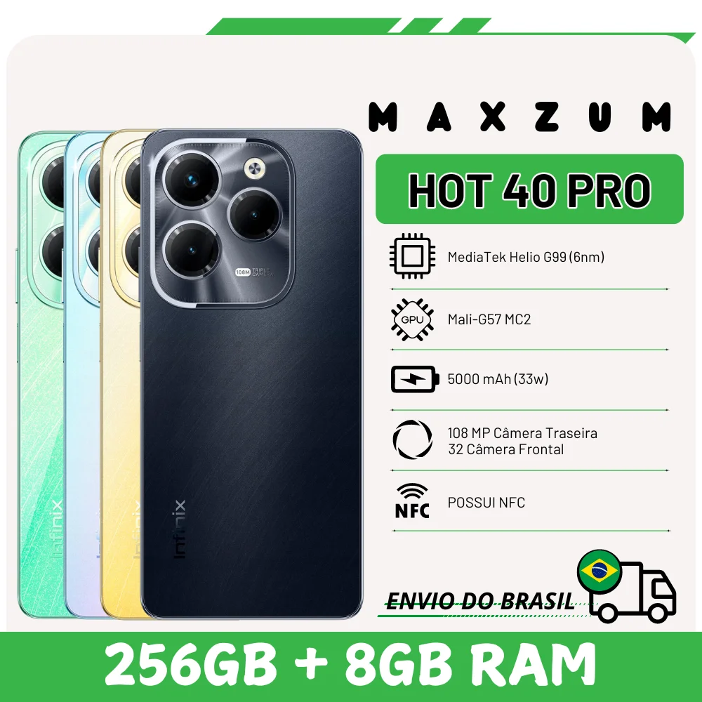 Infinix Hot 40 Pro 256GB ROM / 8GB RAM Global Version | 4G Smartphone, Global ROM, 108MP Camera, 33W Charger