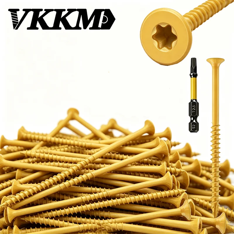 Outdoor Furniture Diy - VKKM 130Pcs #9×2-1/2 Inch Golden T25