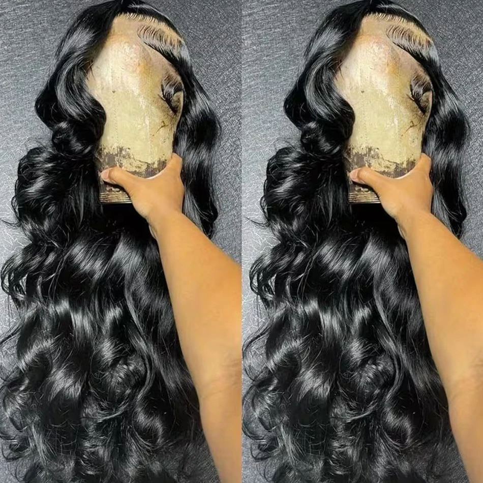 13x4 13x6 الجسم موجة الدانتيل الشفاف الجبهة الباروكات شعر الإنسان قبل قطعها 250 الكثافة HD الدانتيل أمامي غلويليس الباروكات مع شعر الطفل