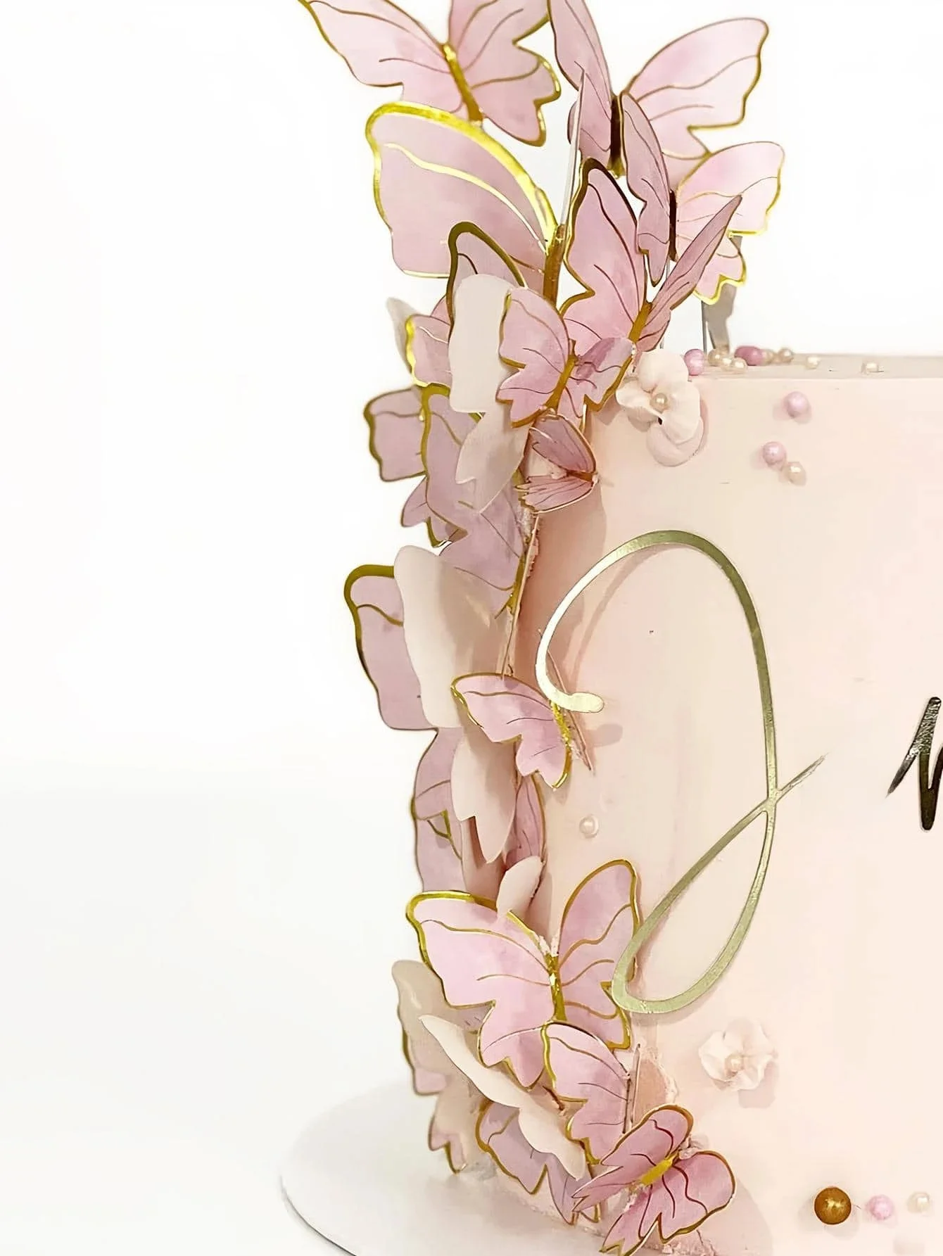 Décoration de gâteau papillon rose créative, 50 pièces, fournitures de décoration de gâteau pour fête d'anniversaire, mariage, saint-valentin