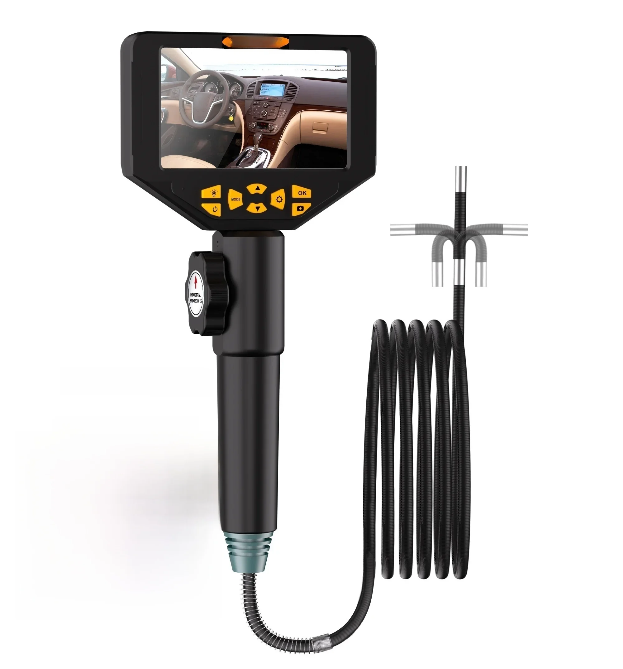 8.5MM Industrial Endoscope Camera 5" IPS Screen HD1080P   Pipe Car Inspection Borescope IP68 Waterproof for Pipe Inspection