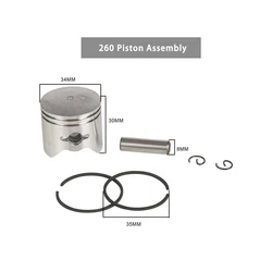 260 Piston Assembly Piston Ring Pin Assembly Suitable For 26cc 34F Lawn Mower Cylinder Parts