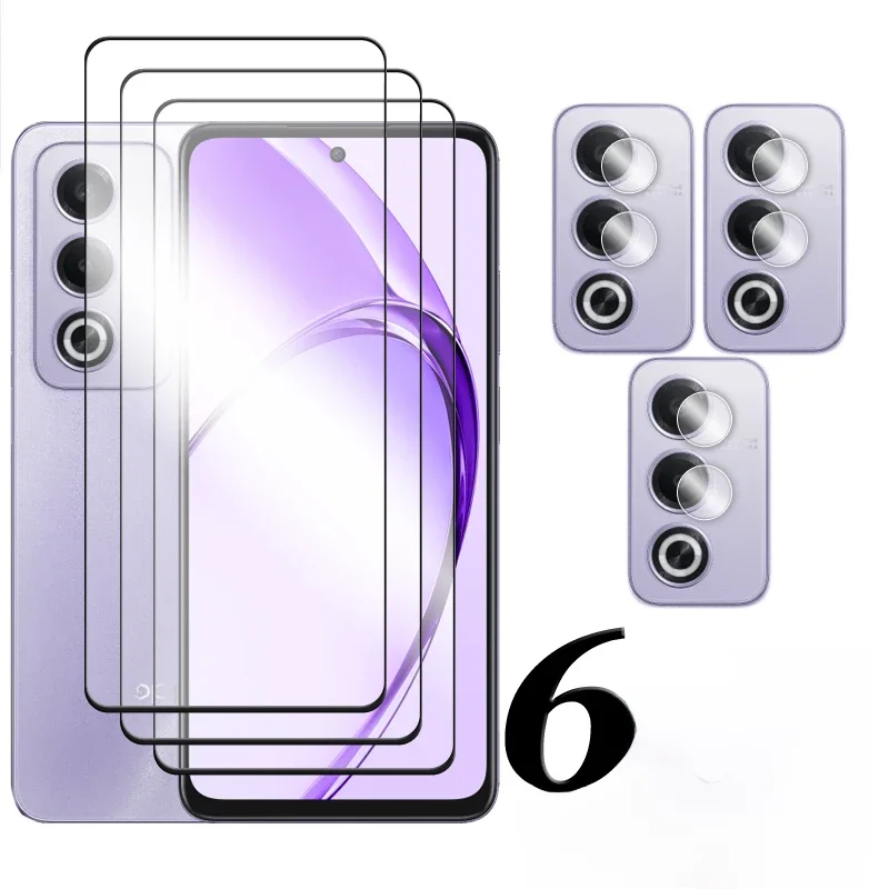 Protetor de tela para OPPO, vidro temperado, cola completa, filme de lente, 6.67 ", 2.5D, 6in 1, 5G,