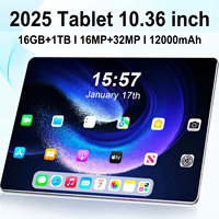 2025 New 10.36 inch Network Android 13.0 Tablet 16GB RAM 1TB ROM 16MP 32MP 10 Core 12000mAh Tablet 4 5G Wifi Tablet