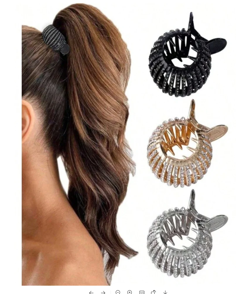 

pinzas para el cabello1pc FRDTLUTHW Rhines Small Hair Claw Clips For High Ponytail Shining Hair Claw For Women Thick Long Hair 3