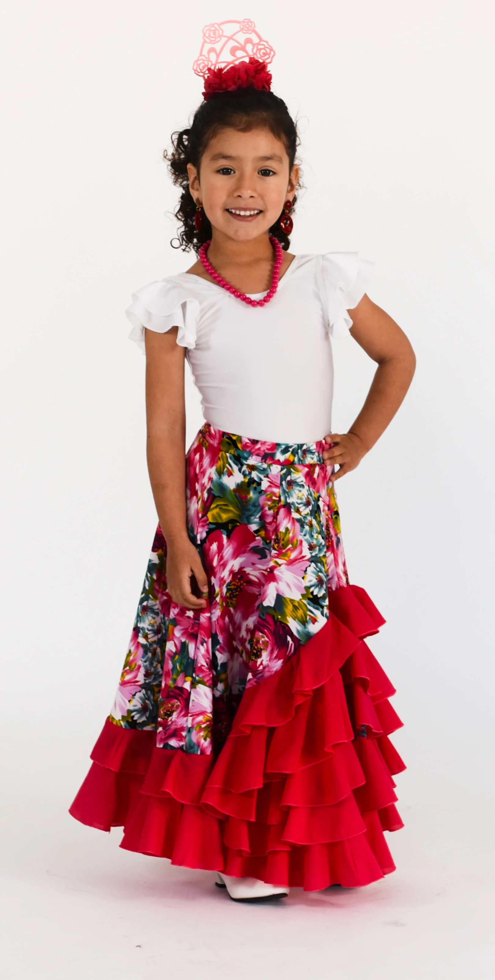 Floral Print Skirt for flamenco Flyers Flyers Flare sevillanas Girls