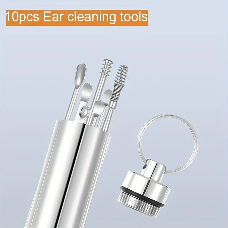 

10Pcs Stainless Steel Ear Pick Set Spiral Hook Earwax Removal Tools Durable for Home & Professional Use
