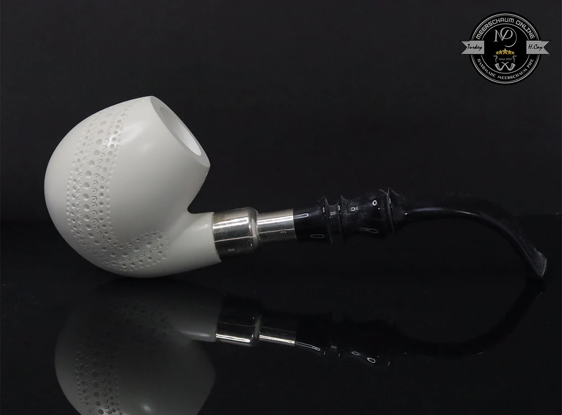 

Handmade Block Meerschaum Silvery Apple Pipe