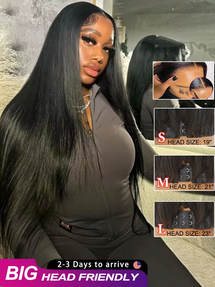 

13x6 38 40 Inch Straight Glueless HD Lace Human Hair Wigs Ready To Wear Wig 250 300 Density Brazilian Pre Plucked Human Hair Wig