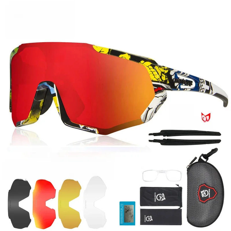 AliExpress QUESHARK Men Women HD Polarized Cycling Sunglasses Outdoor Sports MTB Bicycle Eyewear Riding Road Bike Glasses 5 Lens Set QE48